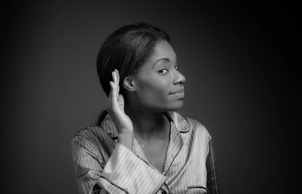 Model listening or paying attention — Stock Photo, Image