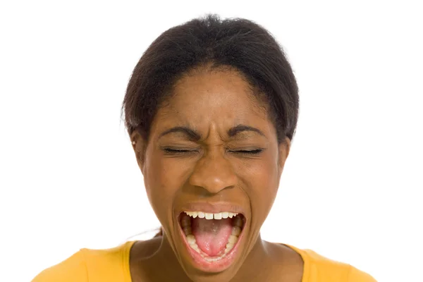 Modelo furioso gritando — Fotografia de Stock