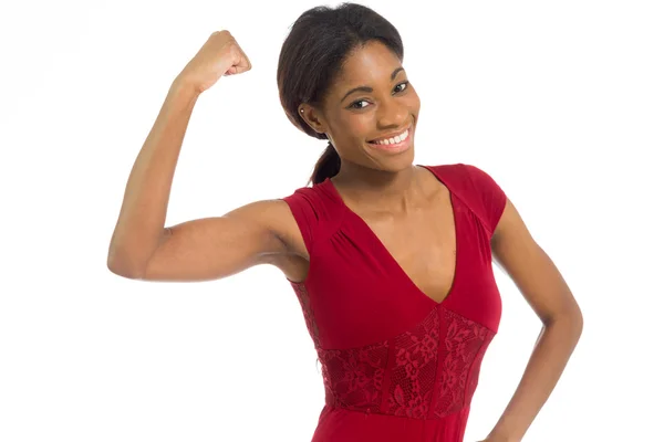 Model strength with arm curl — Stock Photo, Image