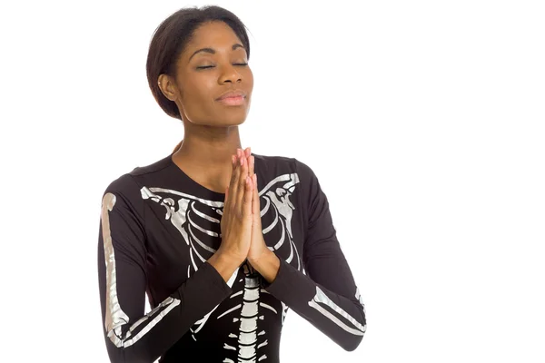 Model praying or wishing — Stock Photo, Image