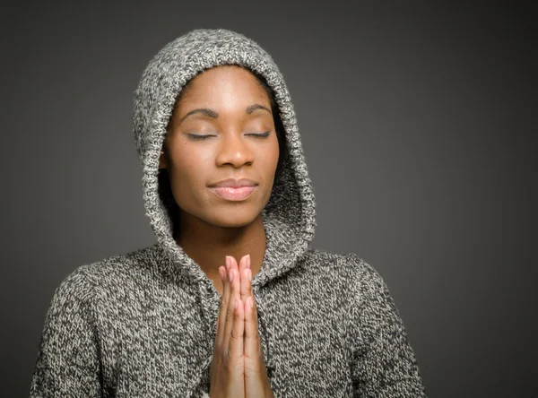 Model praying or wishing — Stock Photo, Image