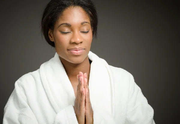 Model praying or wishing — Stock Photo, Image