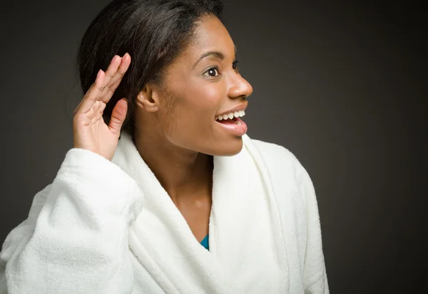 Model listening paying attention — Stock Photo, Image