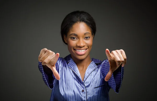 Model pointing to camera — Stock Photo, Image