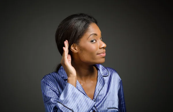 Model listening paying attention — Stock Photo, Image