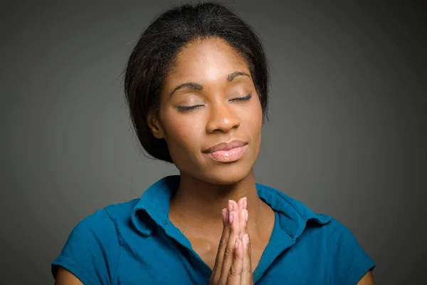 Model praying or wishing — Stock Photo, Image