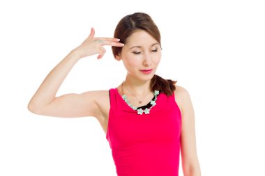 El silahla çaresizlik içinde model