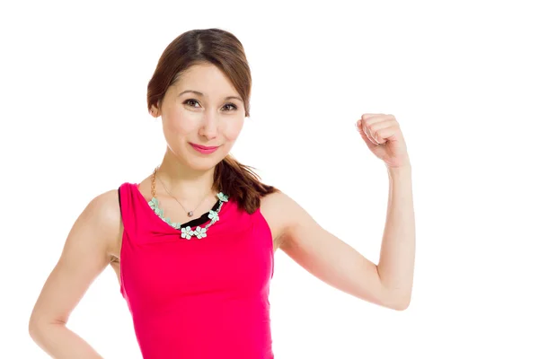 Model shows strength in arm curl — Stock Photo, Image