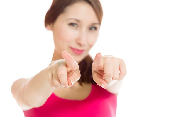 Model pointing to camera — Stock Photo, Image