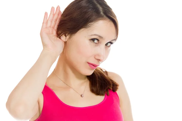 Model listening paying attention — Stock Photo, Image