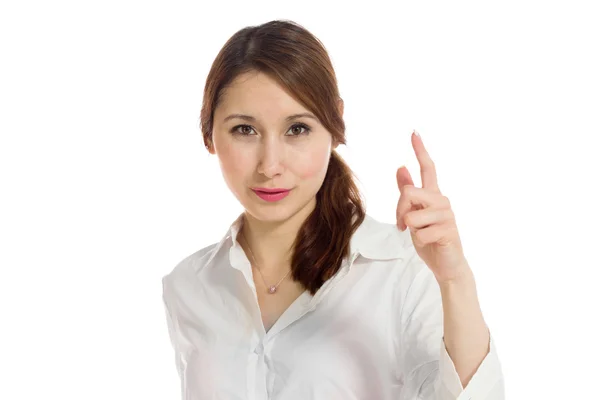 Model angry scolding and pointing — Stock Photo, Image