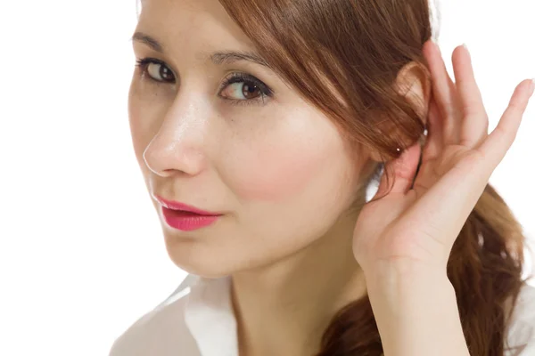 Model listening paying attention — Stock Photo, Image