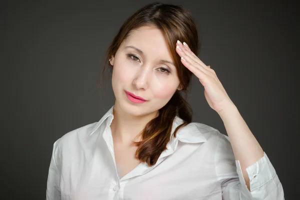 Model lijden hoofdpijn — Stockfoto