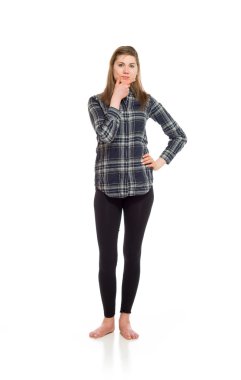 Çene üzerinde el ile kendine güvenen modeli