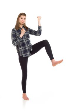 Modeli ile yumruk kadar neşeli