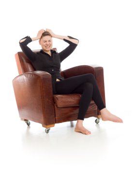 Stresli modeli saç çekerek