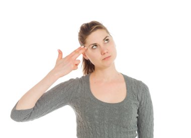 El silahla çaresizlik içinde model