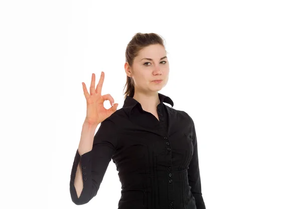 Modello gesturing ok segno — Foto Stock