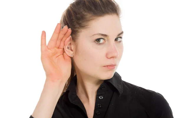 Model listening paying attention — Stock Photo, Image