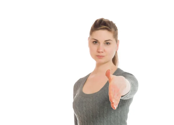 Modelu pozdrowienia z uścisk dłoni — Zdjęcie stockowe
