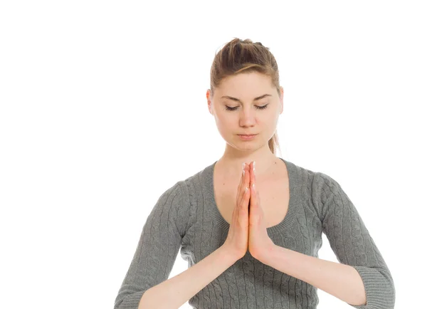 Model praying or wishing — Stock Photo, Image