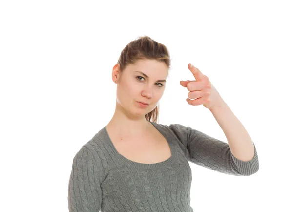 Angry Model scolding and pointing — Stock Photo, Image