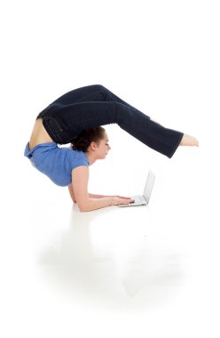 Jimnastik Model laptop ile germe