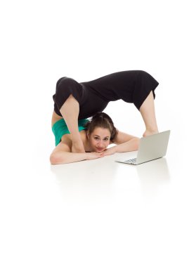 Jimnastik Model laptop ile germe