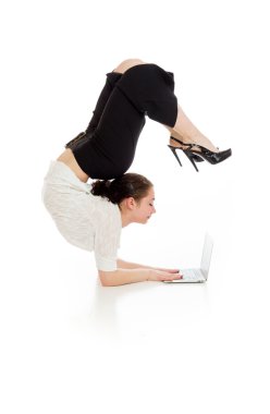 Jimnastik Model laptop ile germe