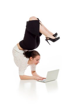 Jimnastik Model laptop ile germe