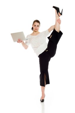 Jimnastik Model laptop ile germe