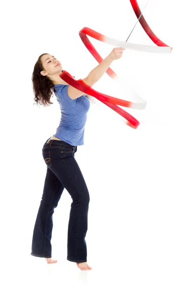 Model met een gymnastiek tape — Stockfoto