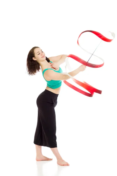 Model met een gymnastiek tape — Stockfoto