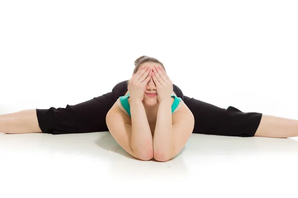 Gymnastiska modellen stretching — Stockfoto