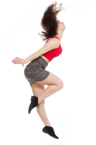 Beautiful Model jumps in the air Royalty Free Stock Photos