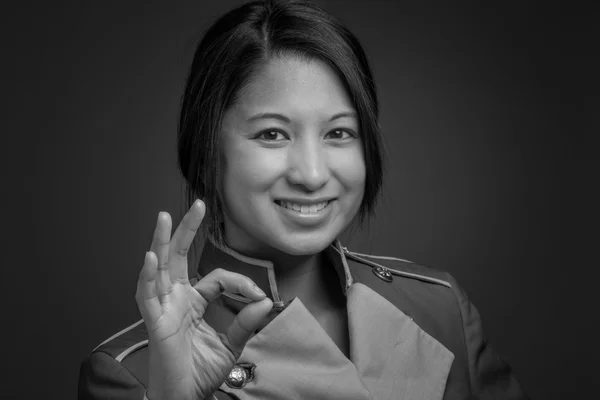 Model gesturing ok sign — Stock Photo, Image