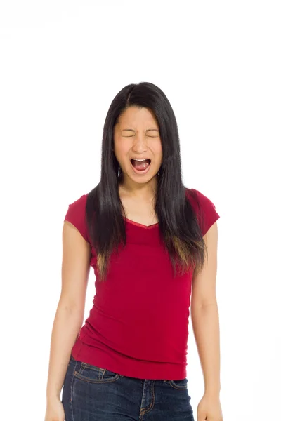 Furious model screaming — Stock Photo, Image