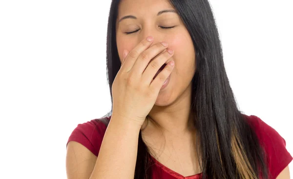 Model tired yawning — Stock Photo, Image