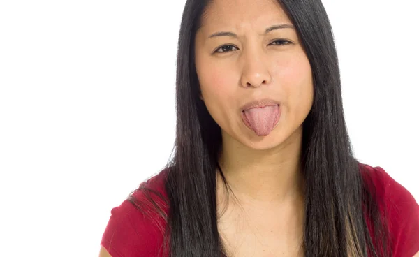 Modello attaccare lingua fuori — Foto Stock