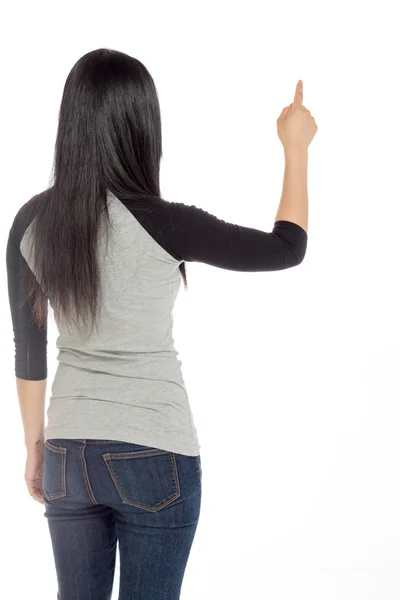 Model back pointing — Stock Photo, Image