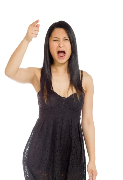 Angry Model scolding and pointing — Stock Photo, Image