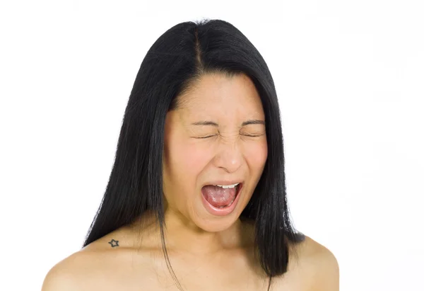 Furious model screaming — Stock Photo, Image