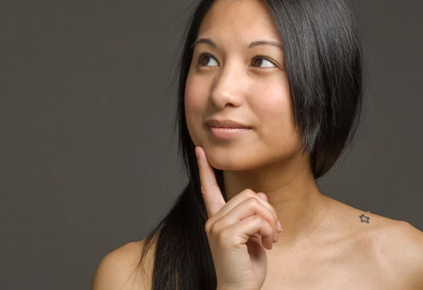 Model thinking and looking up — Stock Photo, Image