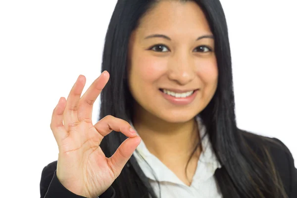 Model gesturing ok sign — Stock Photo, Image