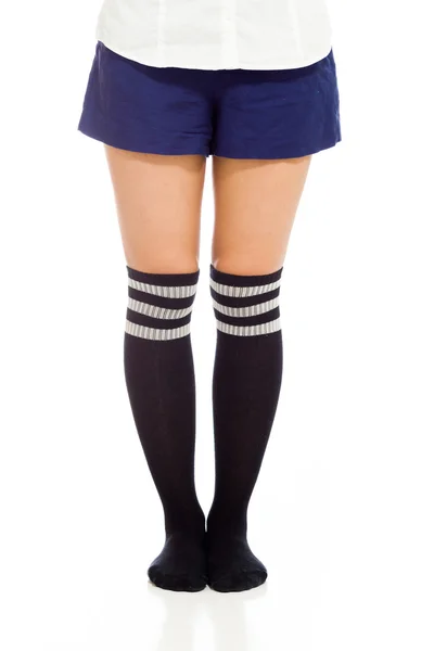 School girl in socks — Stock Photo, Image