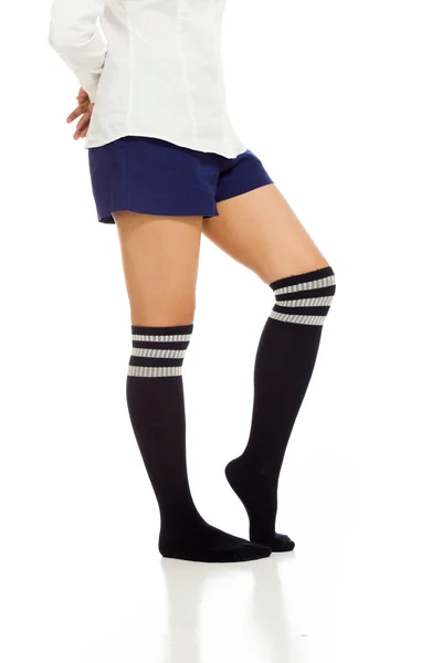 School girl in socks — Stock Photo, Image