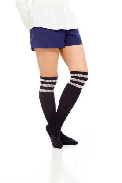 School girl in socks — Stock Photo, Image