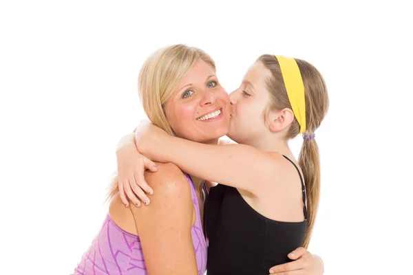 Happy mother and daughter kissing — Stock Photo, Image