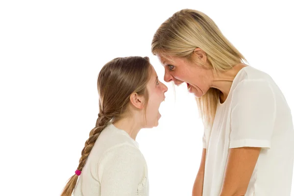 Mor och dotter skriker till varandra — Stockfoto