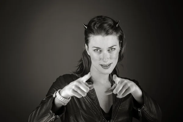 Model pointing to camera — Stock Photo, Image